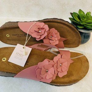 NWT SOPHIA MILANO WOMEN LEATHER SANDALS